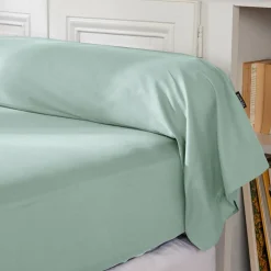 Taie de traversin percale de coton (L185 cm) Cali Vert eucalyptus