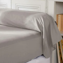 Taie de traversin percale de coton (L185 cm) Cali Gris clair