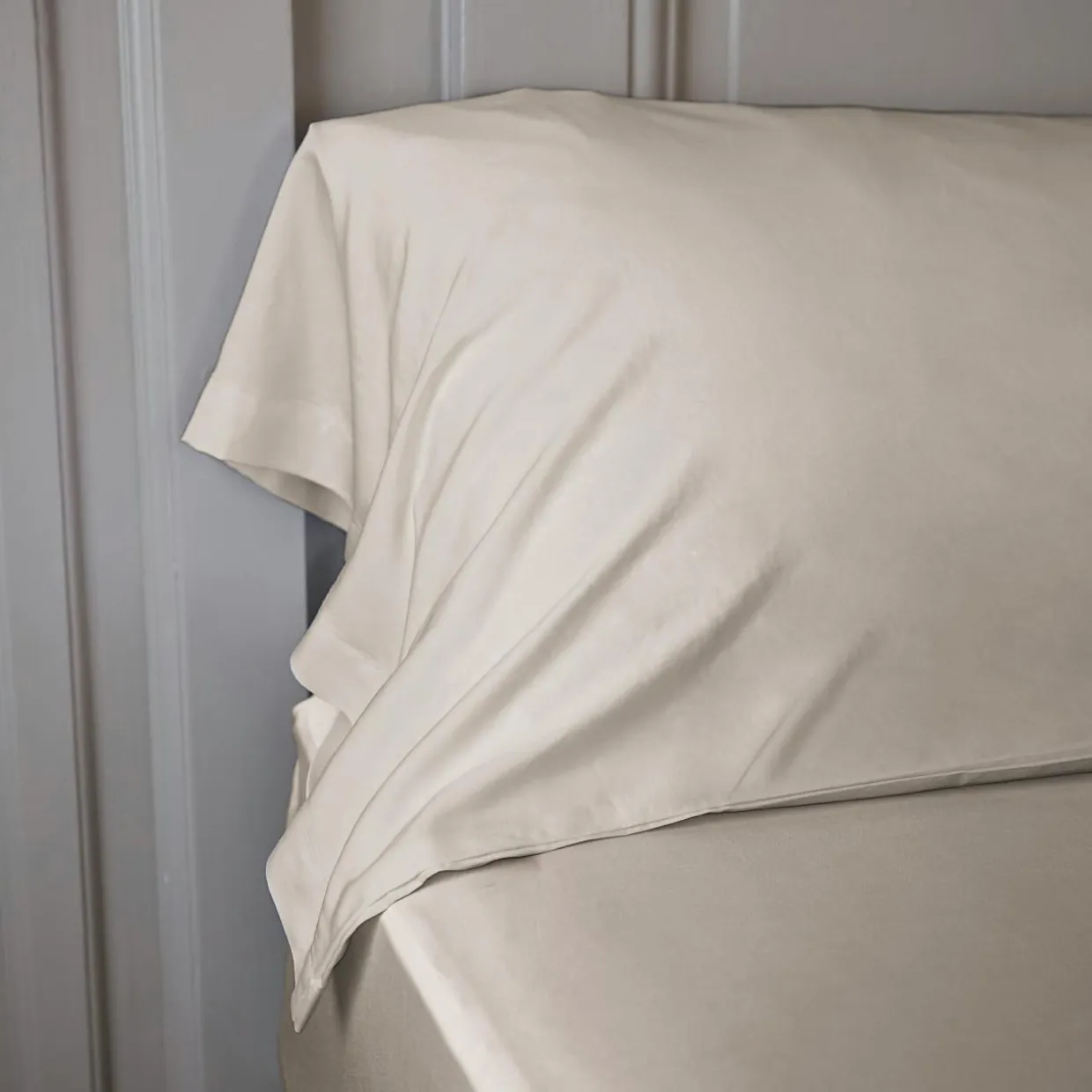 Taie de traversin satin de bambou (L185 cm) Sienna Beige