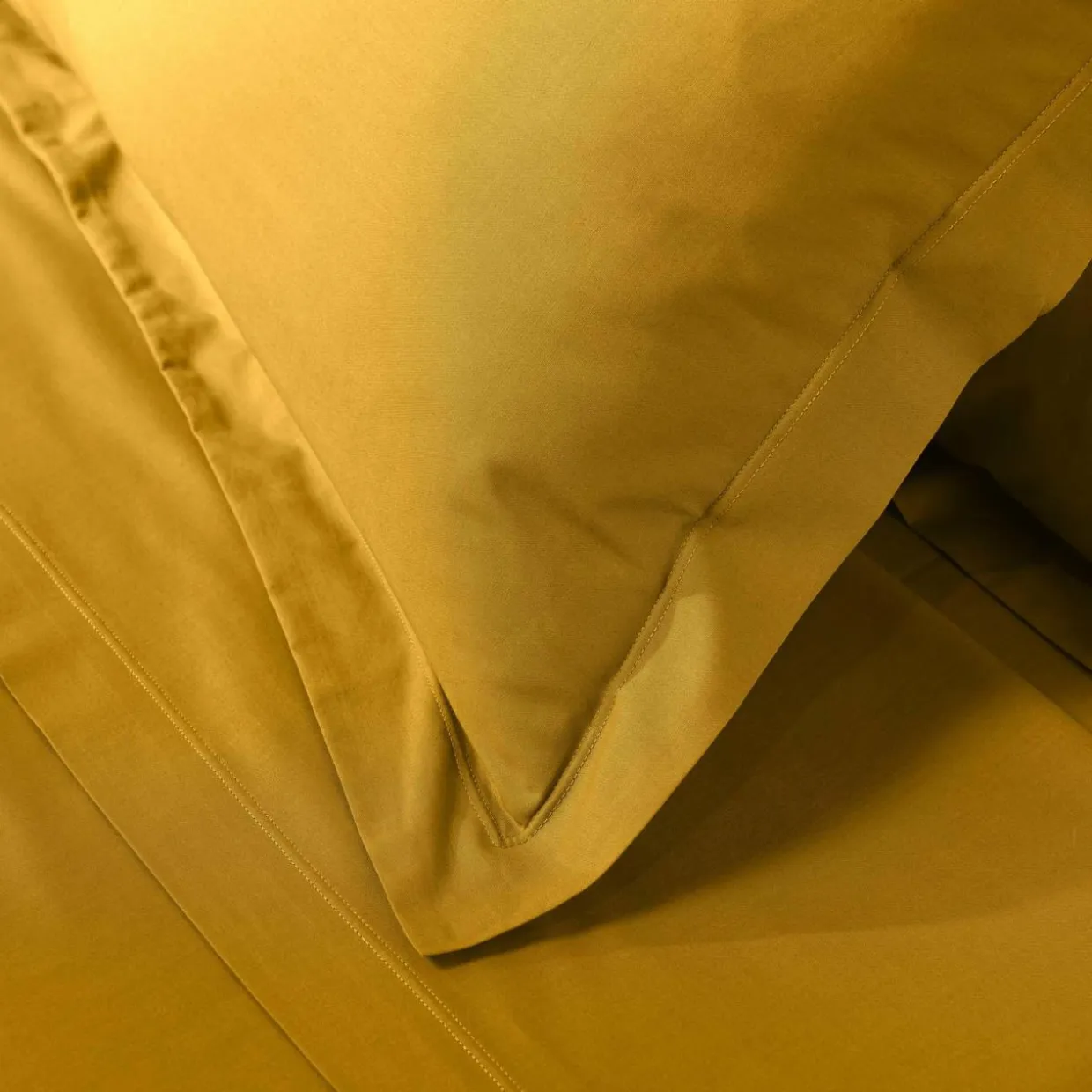Taie d'oreiller carrée coton bio (63 x 63 cm) Biolina Jaune ocre