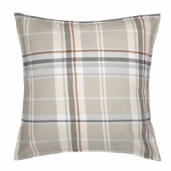 Taie d'oreiller carrée flanelle de coton (63 x 63 cm) Théa motif Grise