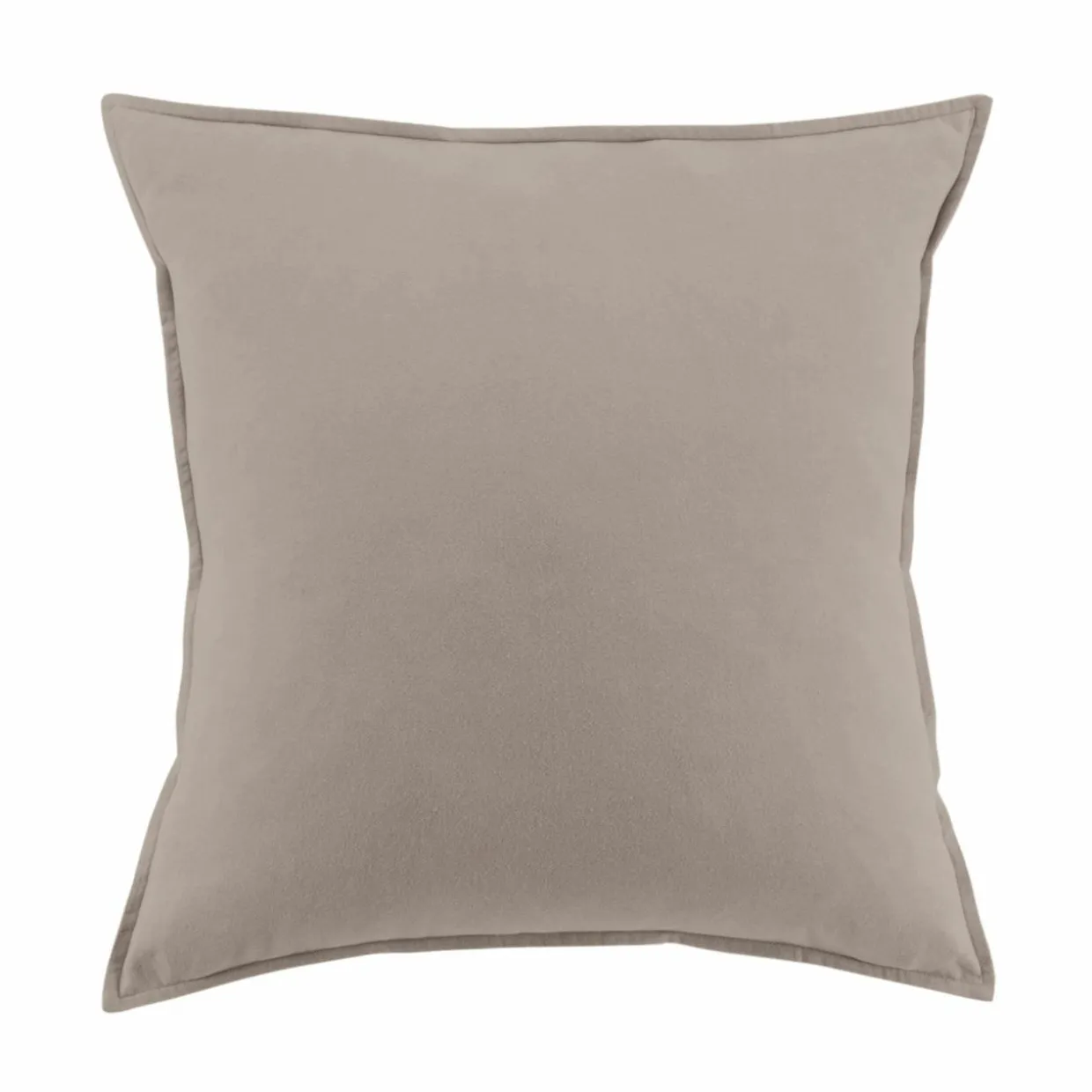 Taie d'oreiller carrée flanelle de coton (80 x 80 cm) Nina Ficelle