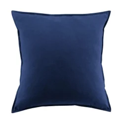 Taie d'oreiller carrée flanelle de coton (80 x 80 cm) Nina Bleu nuit