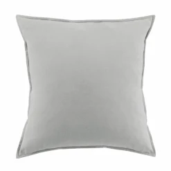 Taie d'oreiller carrée flanelle de coton (80 x 80 cm) Nina Gris clair