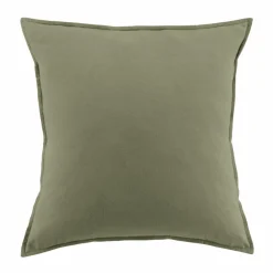 Taie d'oreiller carrée flanelle de coton (63 x 63 cm) Nina Vert romarin
