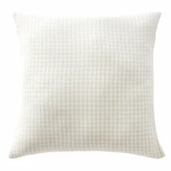 Taie d'oreiller carrée gaze de coton (60 x 60 cm) Gaïa vichy Beige