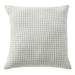 Taie d'oreiller carrée gaze de coton (80 x 80 cm) Gaïa Vichy Vert eucalyptus