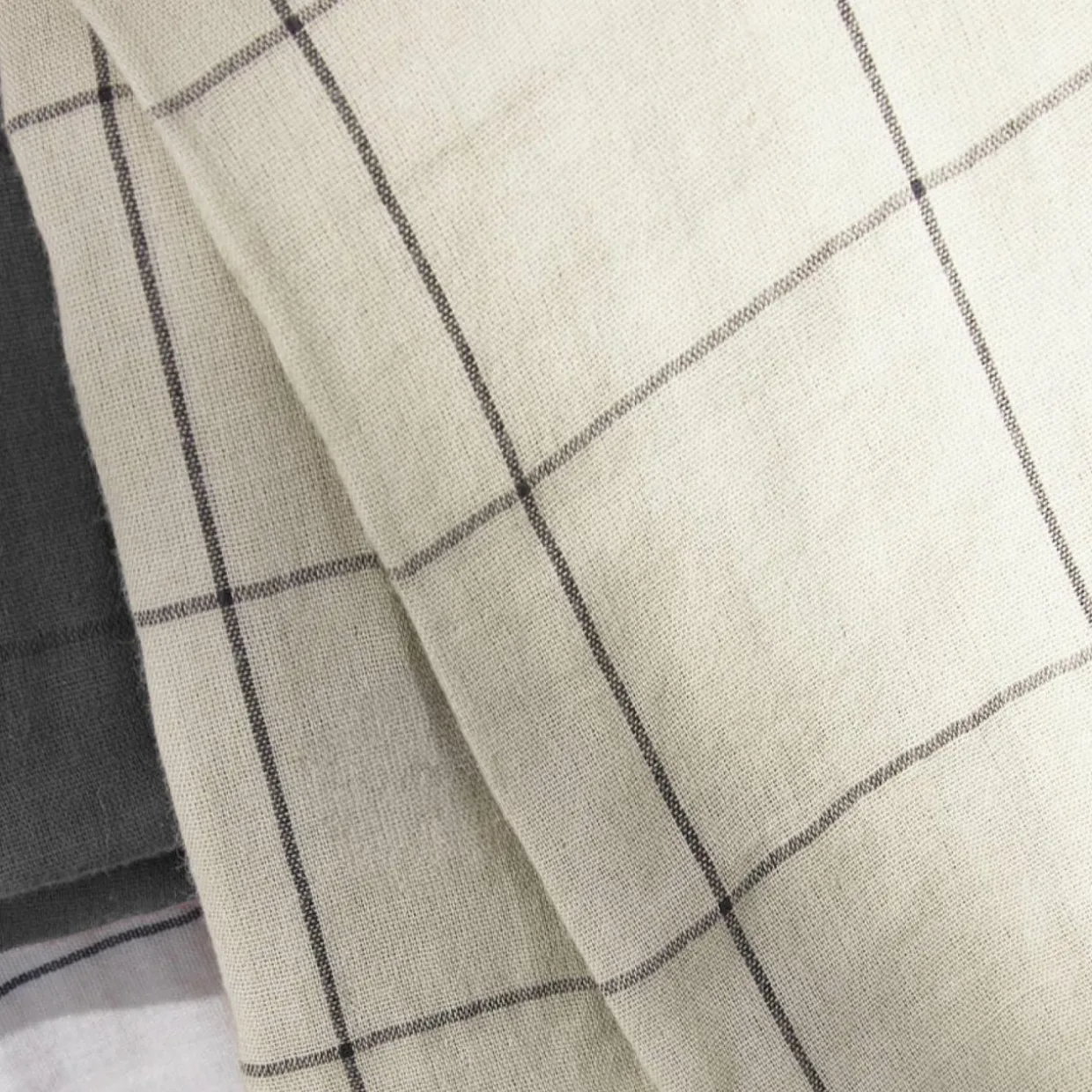 Taie d'oreiller carrée gaze de coton (60 x 60 cm) Gaïa Match Beige pampa