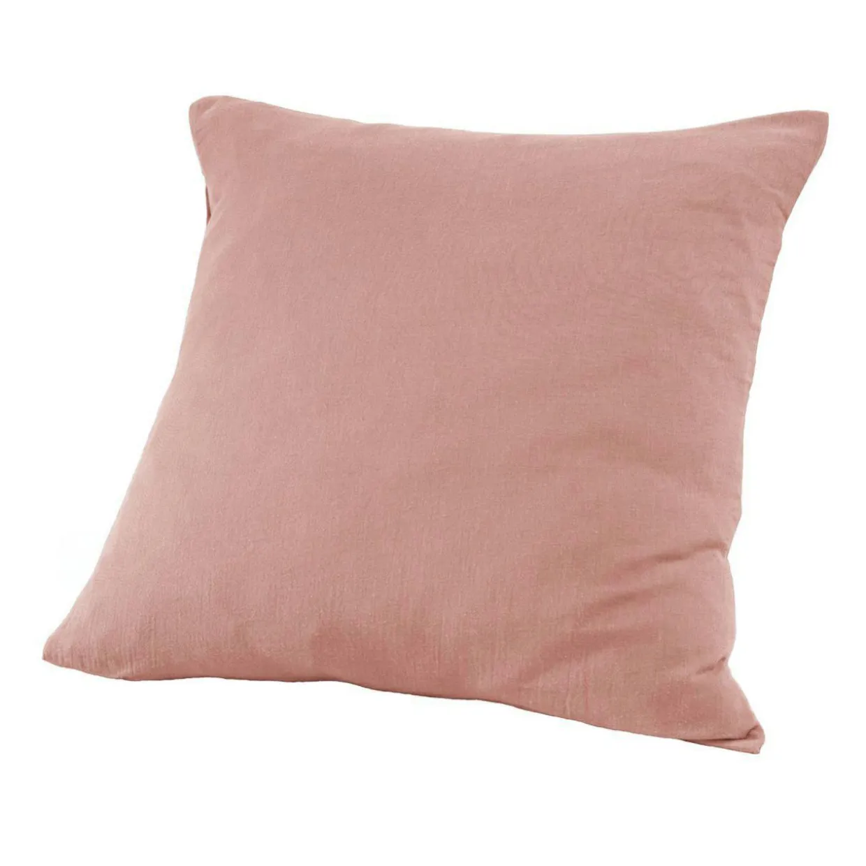 Taie d'oreiller carrée gaze de coton (60 x 60 cm) Gaïa Rose pêche