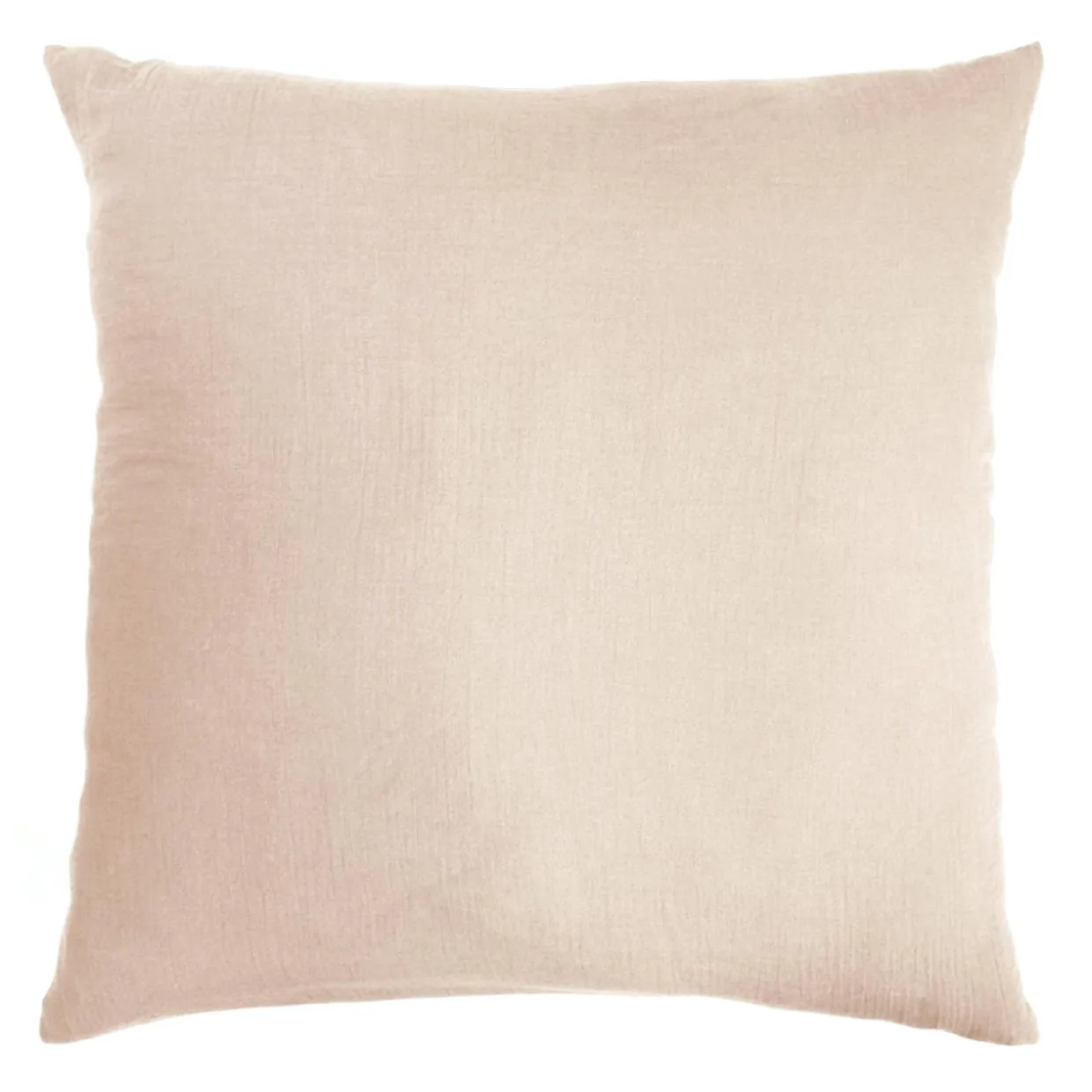 Taie d'oreiller carrée gaze de coton (60 x 60 cm) Gaïa Rose poudré