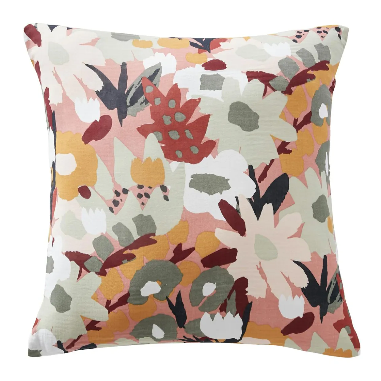 Taie d'oreiller carrée gaze de coton (60 x 60 cm) Azel Multicolore