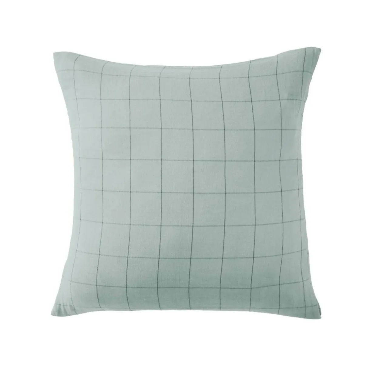 Taie d'oreiller carrée gaze de coton (60 x 60 cm) Gaïa Match Vert eucalyptus