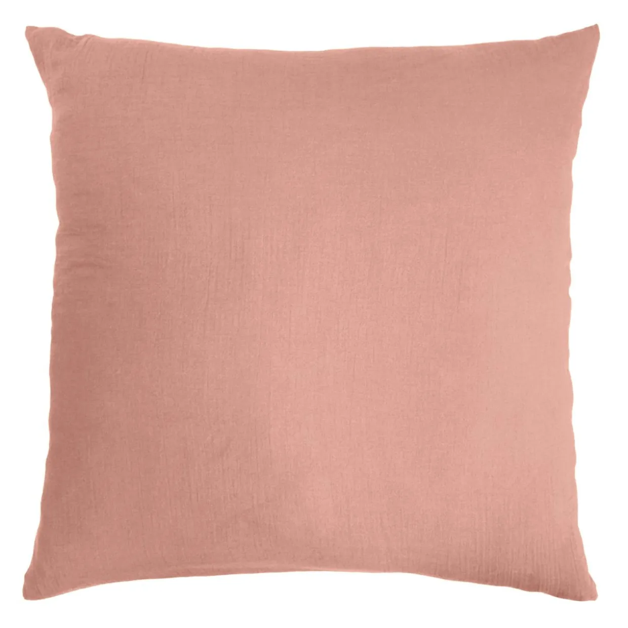 Taie d'oreiller carrée gaze de coton (80 x 80 cm) Gaïa Rose pêche