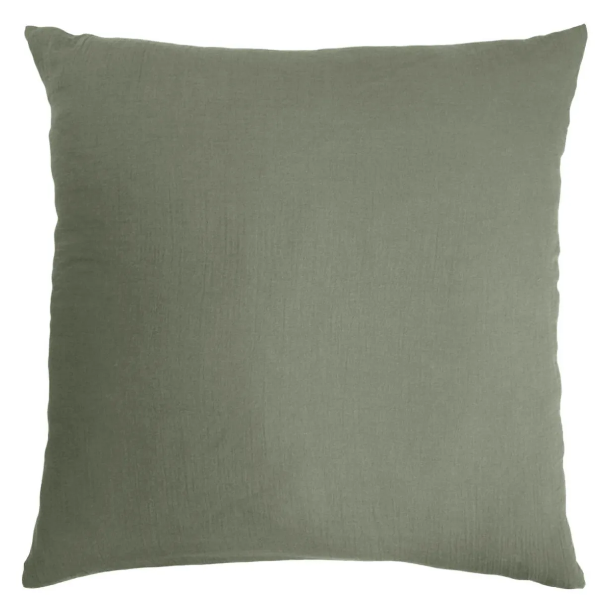 Taie d'oreiller carrée gaze de coton (80 x 80 cm) Gaïa Vert romarin