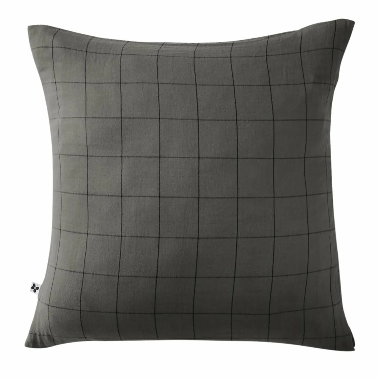 Taie d'oreiller carrée gaze de coton (60 x 60 cm) Gaïa Match Gris granit