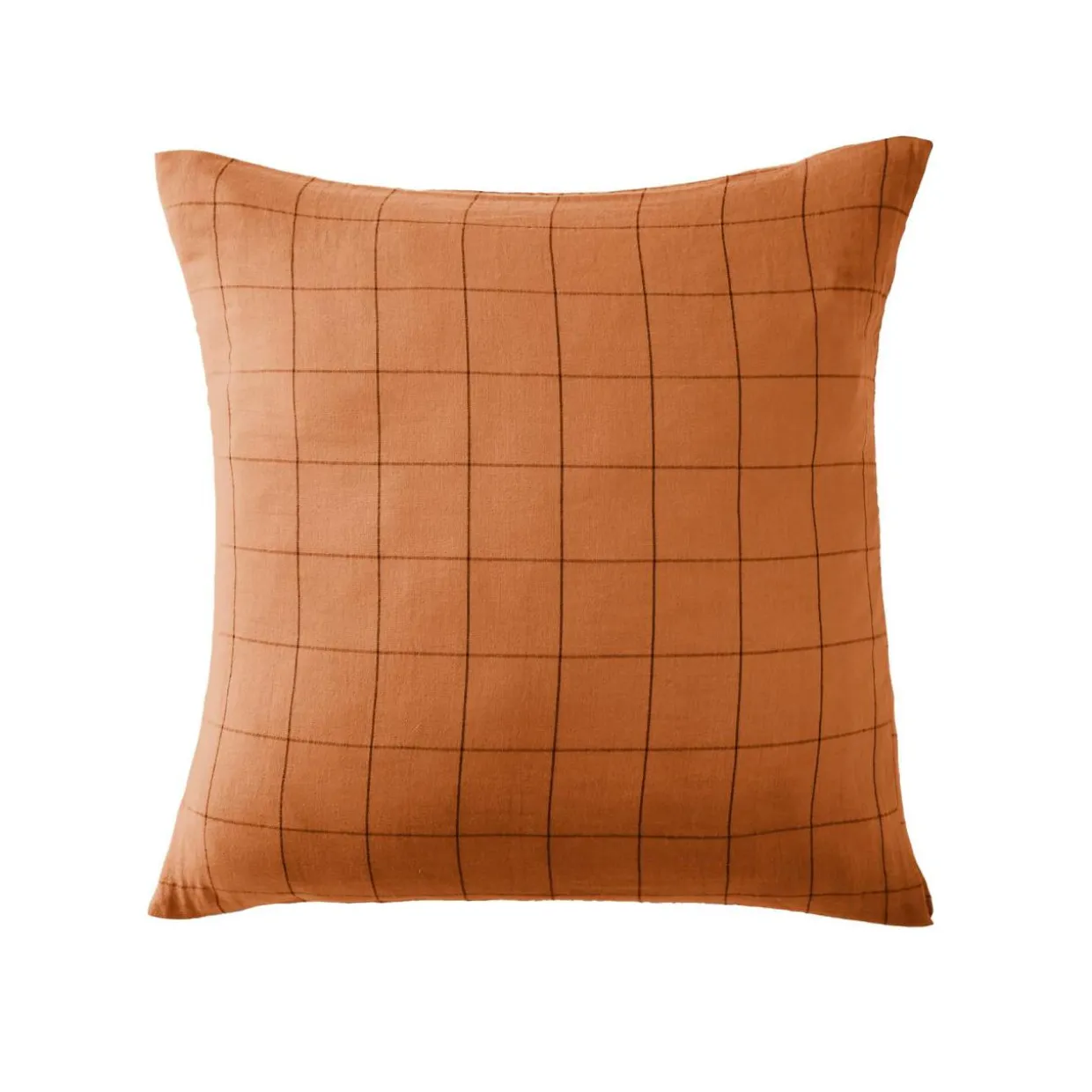 Taie d'oreiller carrée gaze de coton (60 x 60 cm) Gaïa Match Abricot