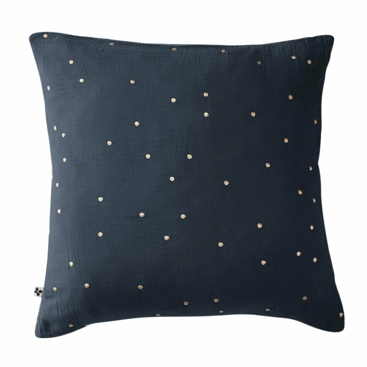 Taie d'oreiller carrée gaze de coton (60 x 60 cm) Gaïa Chic Bleu nuit