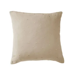 Taie d'oreiller carrée gaze de coton (60 x 60 cm) Gaïa Chic Ficelle
