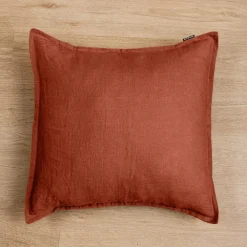 Taie d'oreiller carrée lin lavé (60 x 60 cm) Louise Terracotta