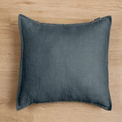 Taie d'oreiller carrée lin lavé (60 x 60 cm) Louise Gris ardoise