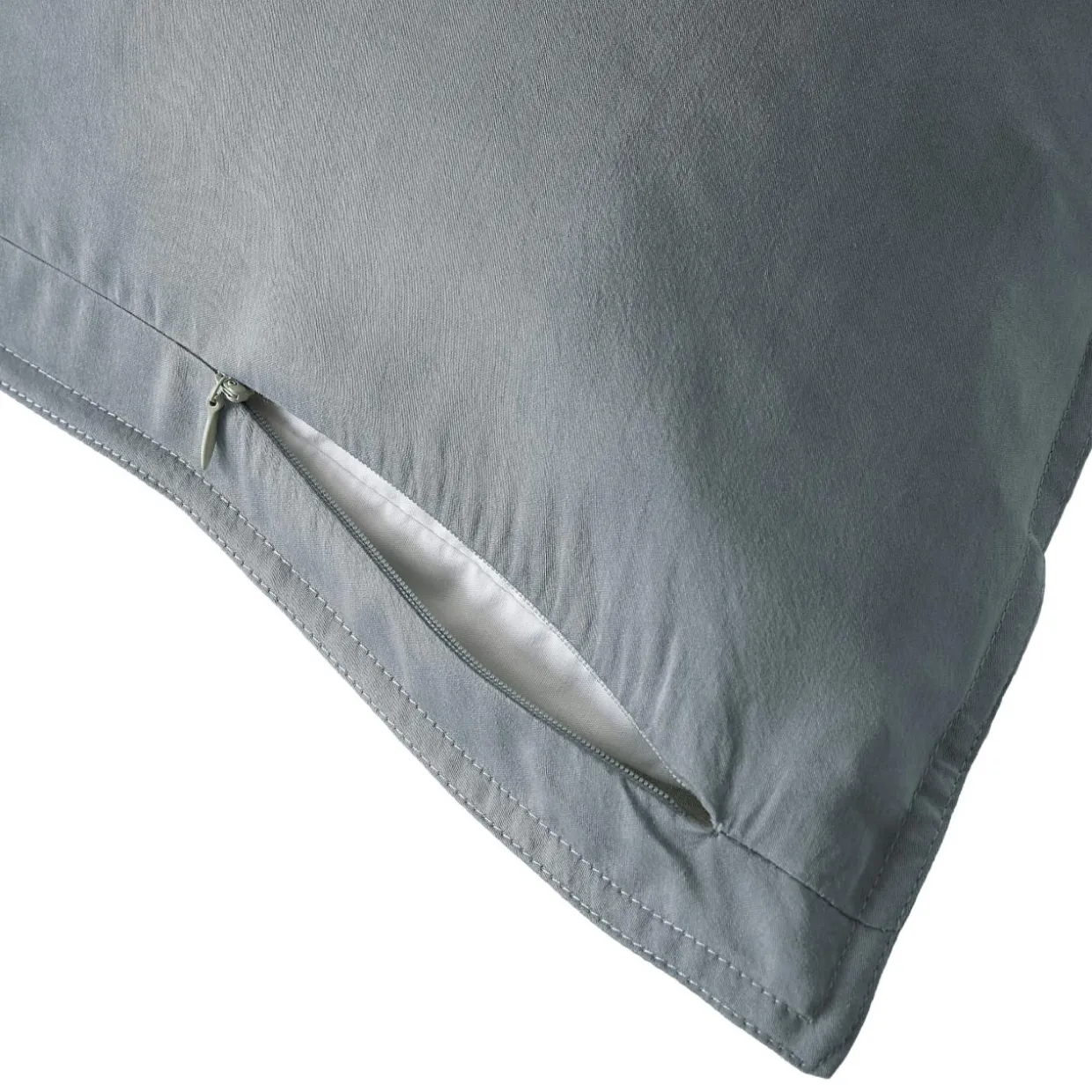 Taie d'oreiller carrée lyocell Tencel™ lavé (63 x 63 cm) Olivia Bleu stone