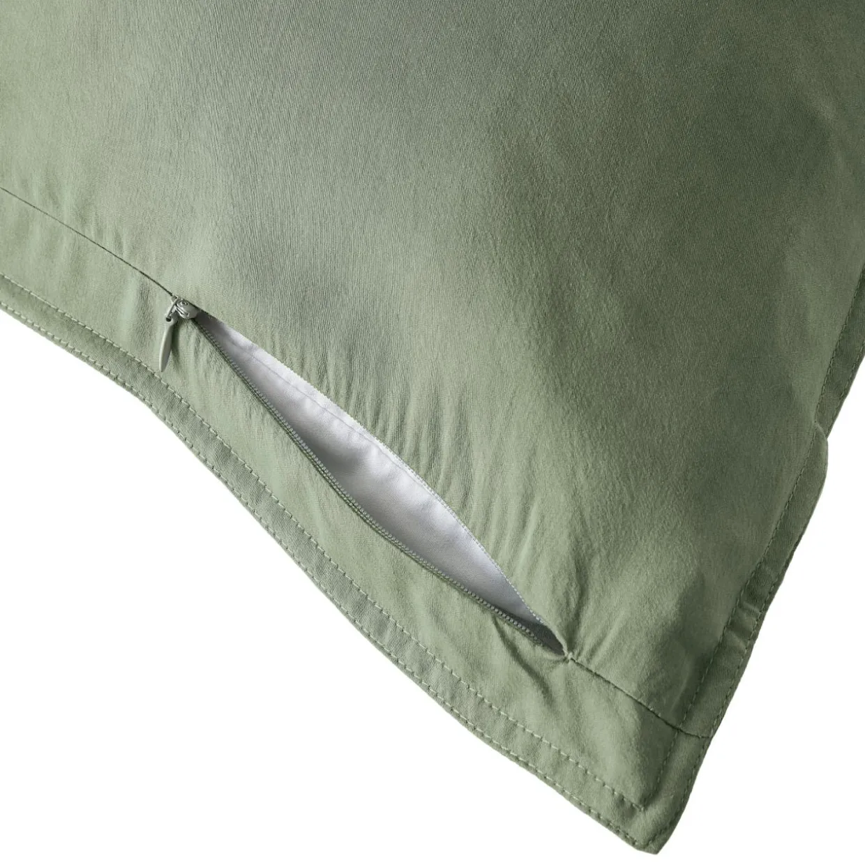 Taie d'oreiller carrée lyocell Tencel™ lavé (63 x 63 cm) Olivia Vert romarin