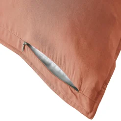 Taie d'oreiller carrée lyocell Tencel™ lavé (80 x 80 cm) Olivia Terracotta