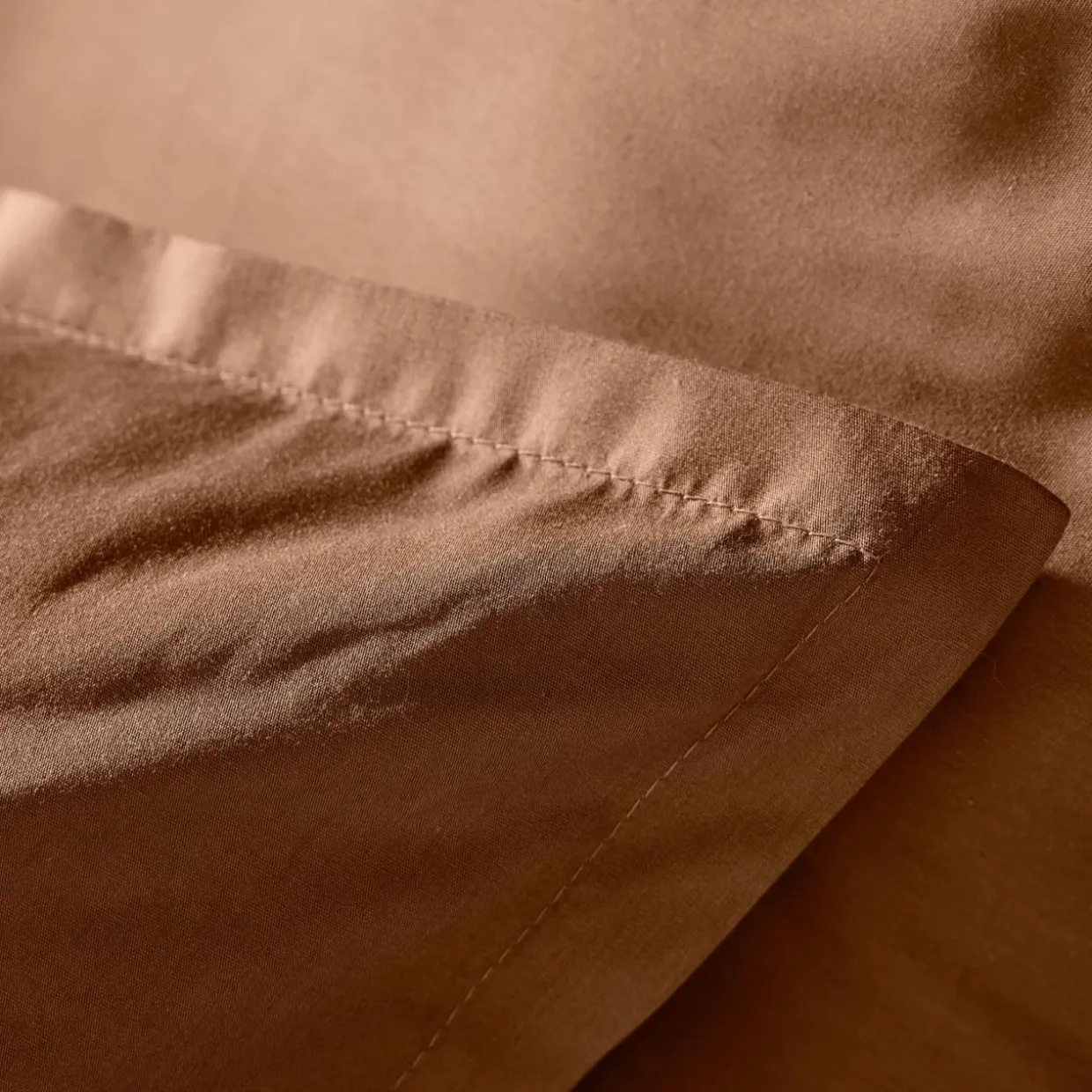 Taie d'oreiller carrée percale de coton (80 x 80 cm) Cali Marron chocolat