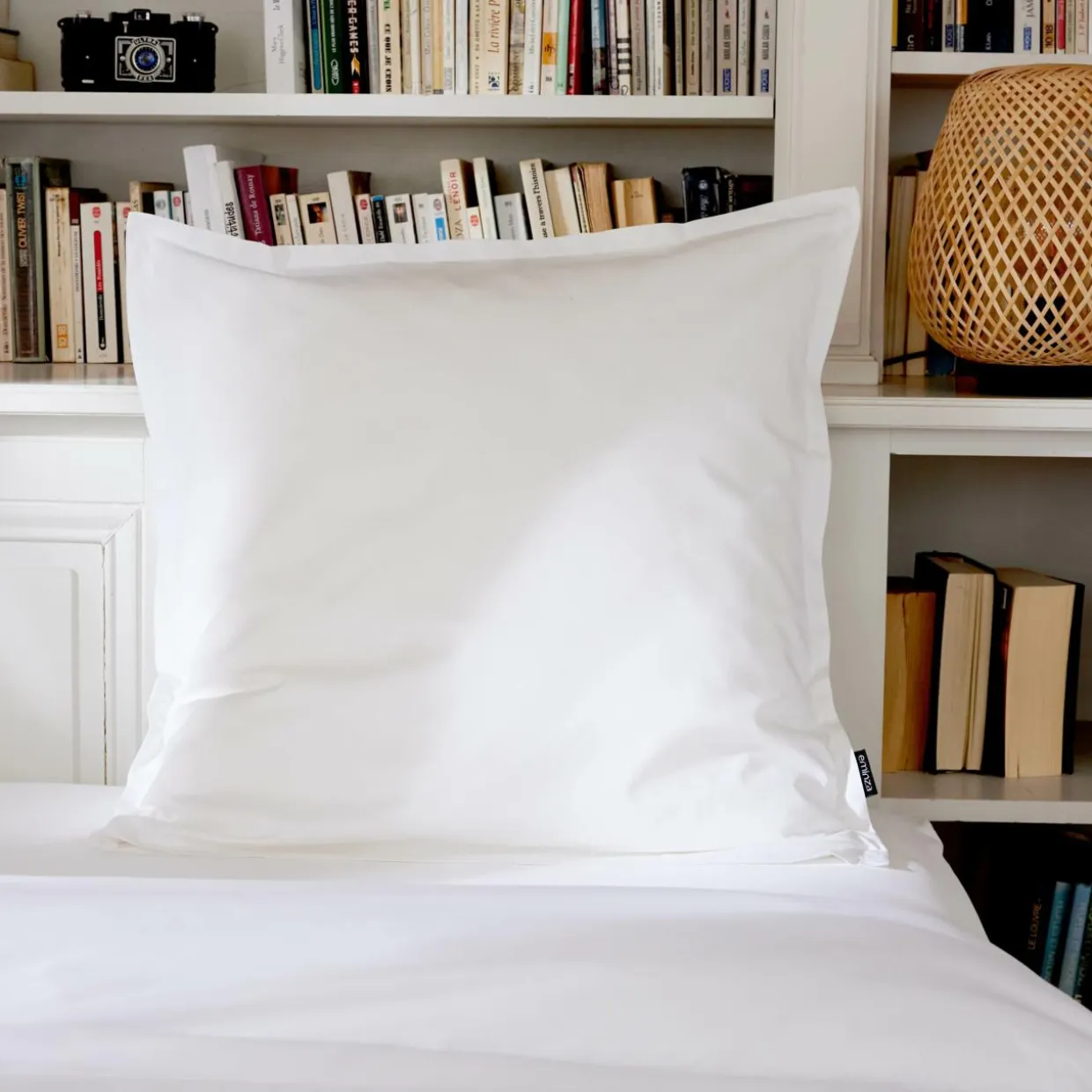 Taie d'oreiller carrée percale de coton (65 x 65 cm) Cali Blanc