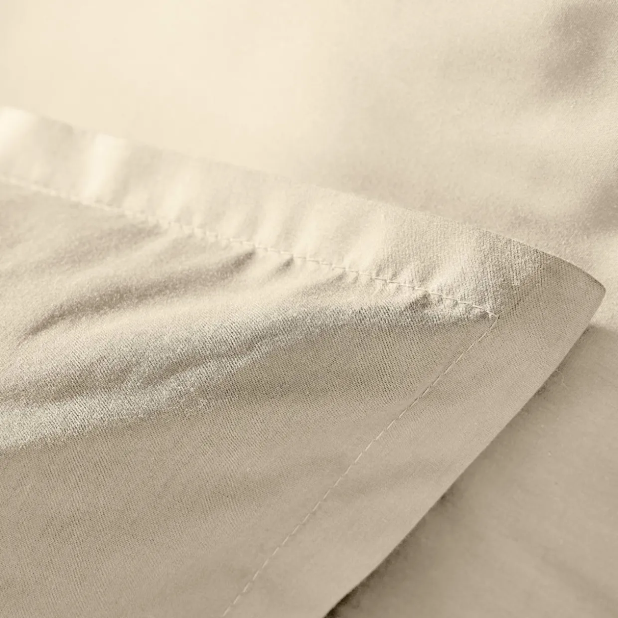 Taie d'oreiller carrée percale de coton (80 x 80 cm) Cali Beige