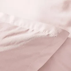 Taie d'oreiller carrée percale de coton (80 x 80 cm) Cali Rose poudré