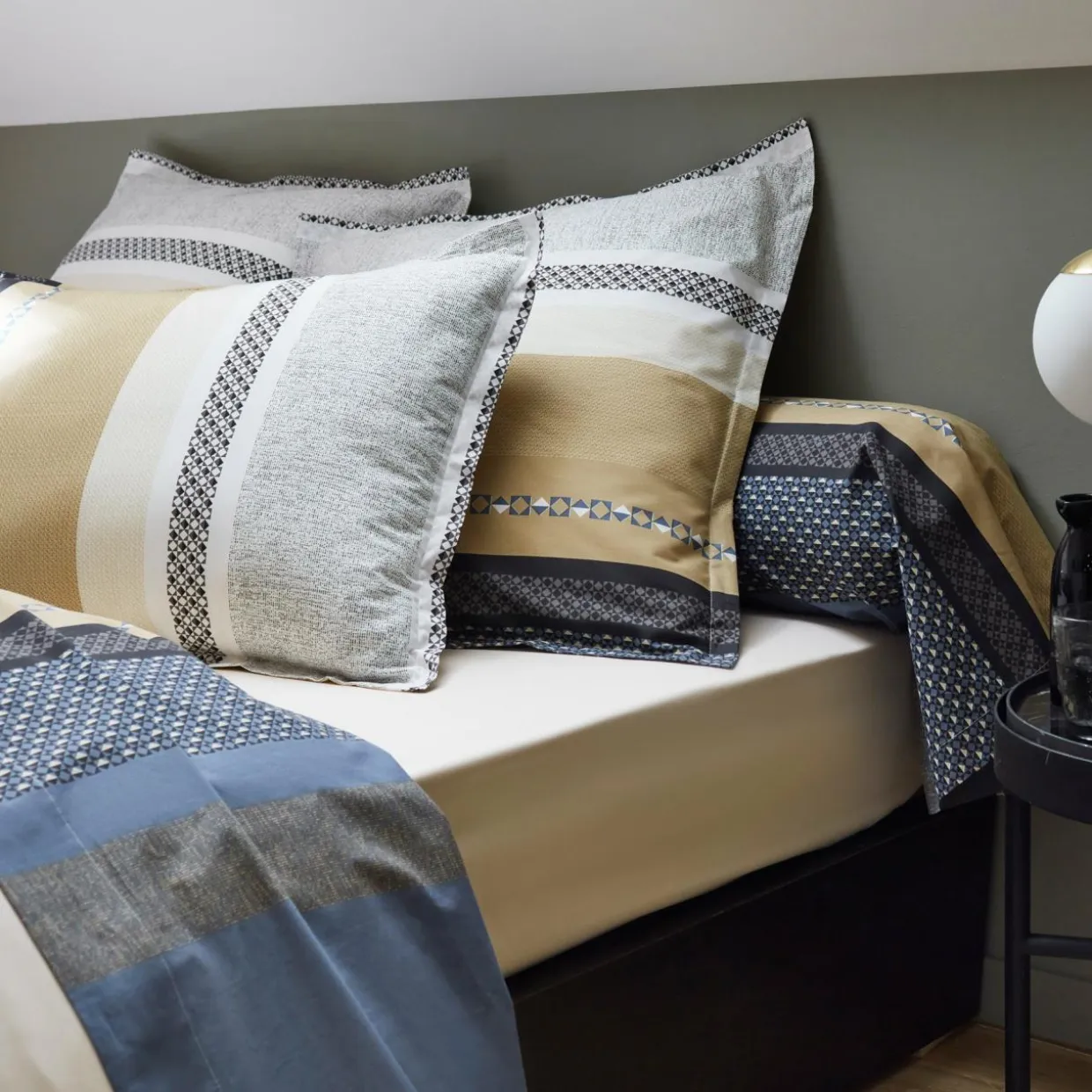 Taie d'oreiller carrée percale de coton (65 x 65 cm) Marlow Grise