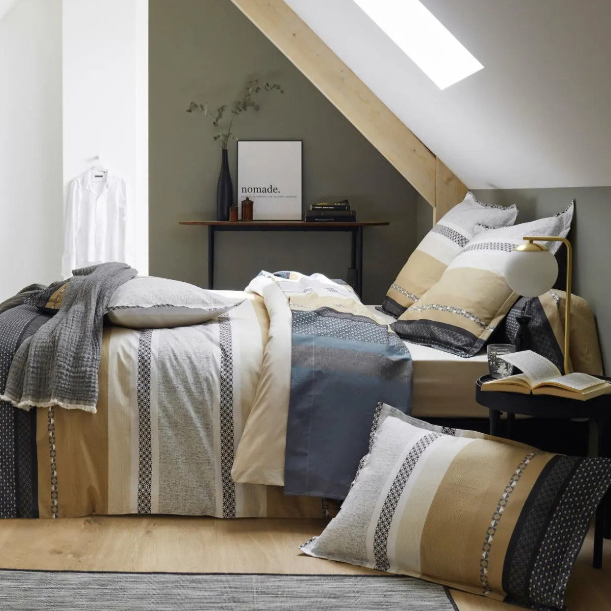 Taie d'oreiller carrée percale de coton (65 x 65 cm) Marlow Grise