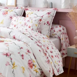 Taie d'oreiller carrée percale de coton (65 x 65 cm) Elisa Rose