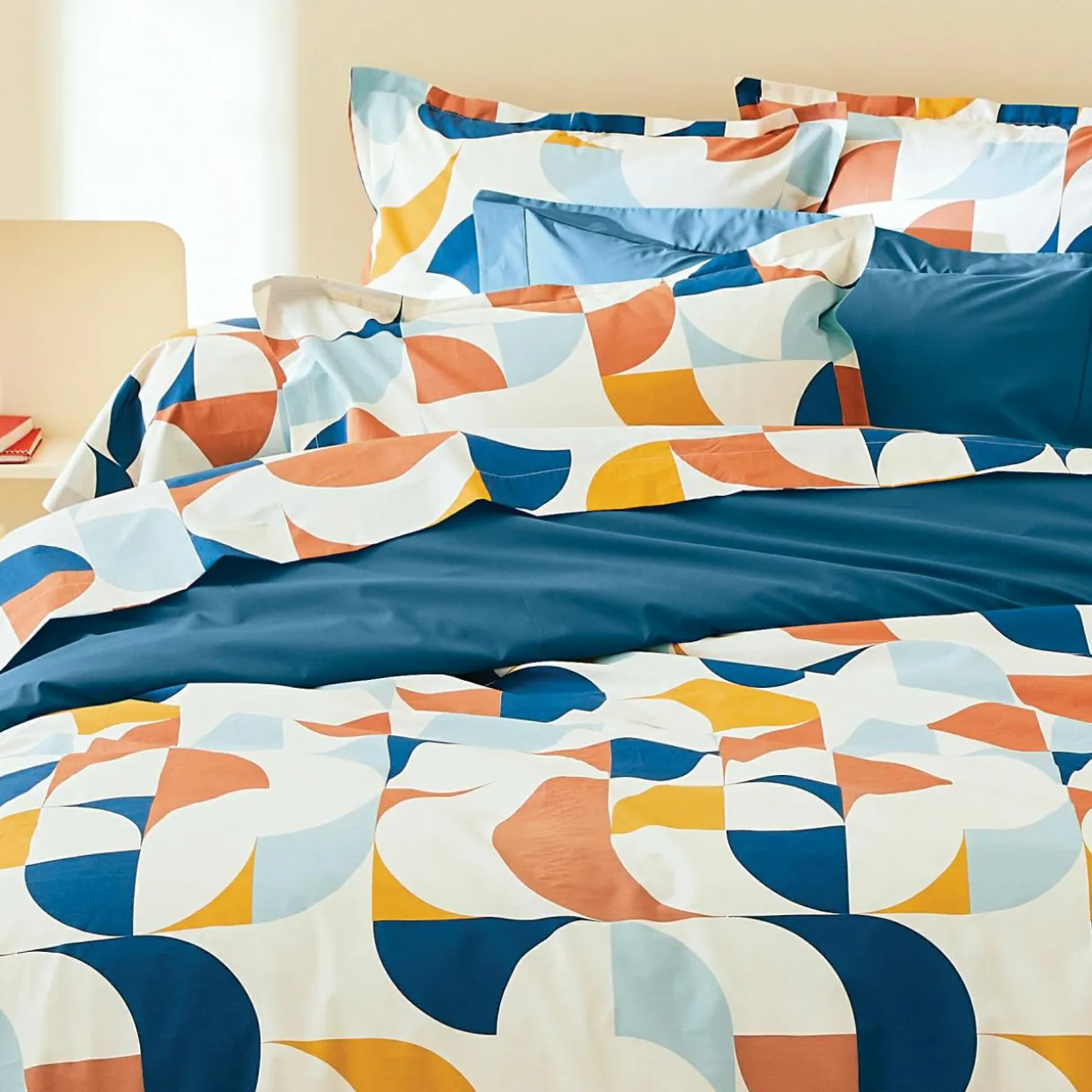 Taie d'oreiller carrée percale de coton (65 x 65 cm) Modulo Multicolore