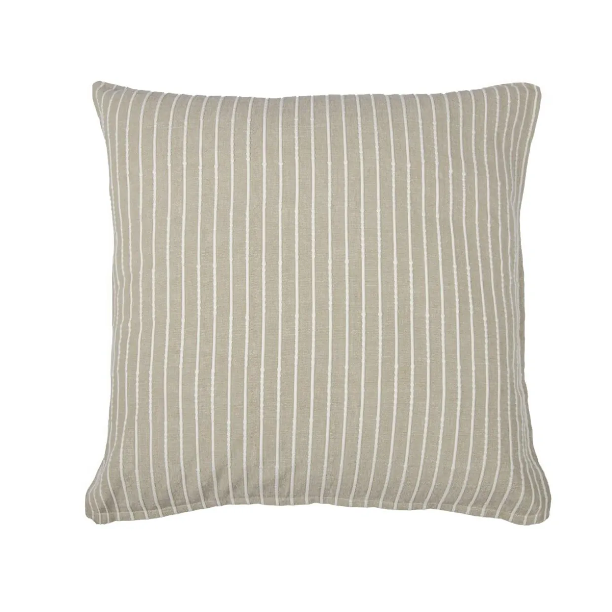 Taie d'oreiller carrée réversible coton texturé et percale (60 x 60 cm) Alice Ecru