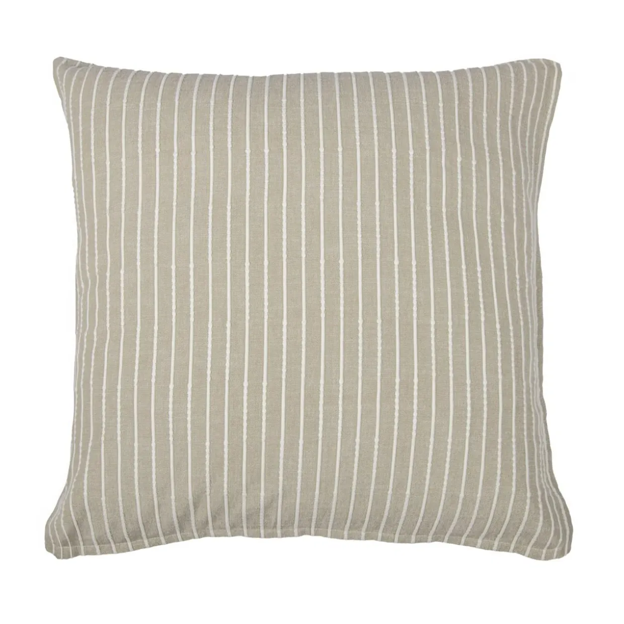 Taie d'oreiller carrée réversible coton texturé et percale (80 x 80 cm) Alice Ecru