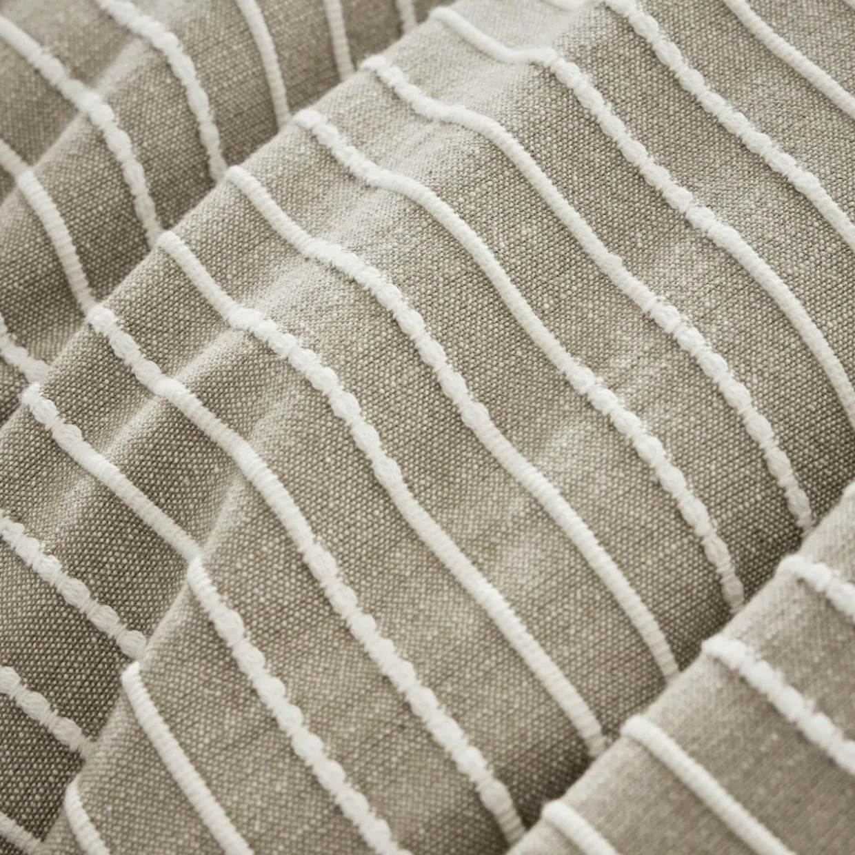 Taie d'oreiller carrée réversible coton texturé et percale (80 x 80 cm) Alice Ecru