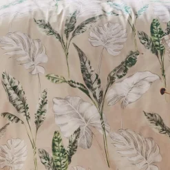 Taie d'oreiller carrée satin de coton (65 x 65 cm) Voyage Verte