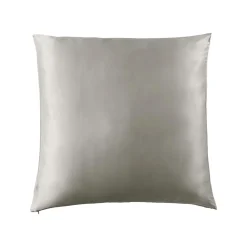 Taie d'oreiller carrée soie de mûrier (63 x 63 cm) Mizuki Gris clair