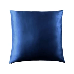 Taie d'oreiller carrée soie de mûrier (63 x 63 cm) Mizuki Bleu marine