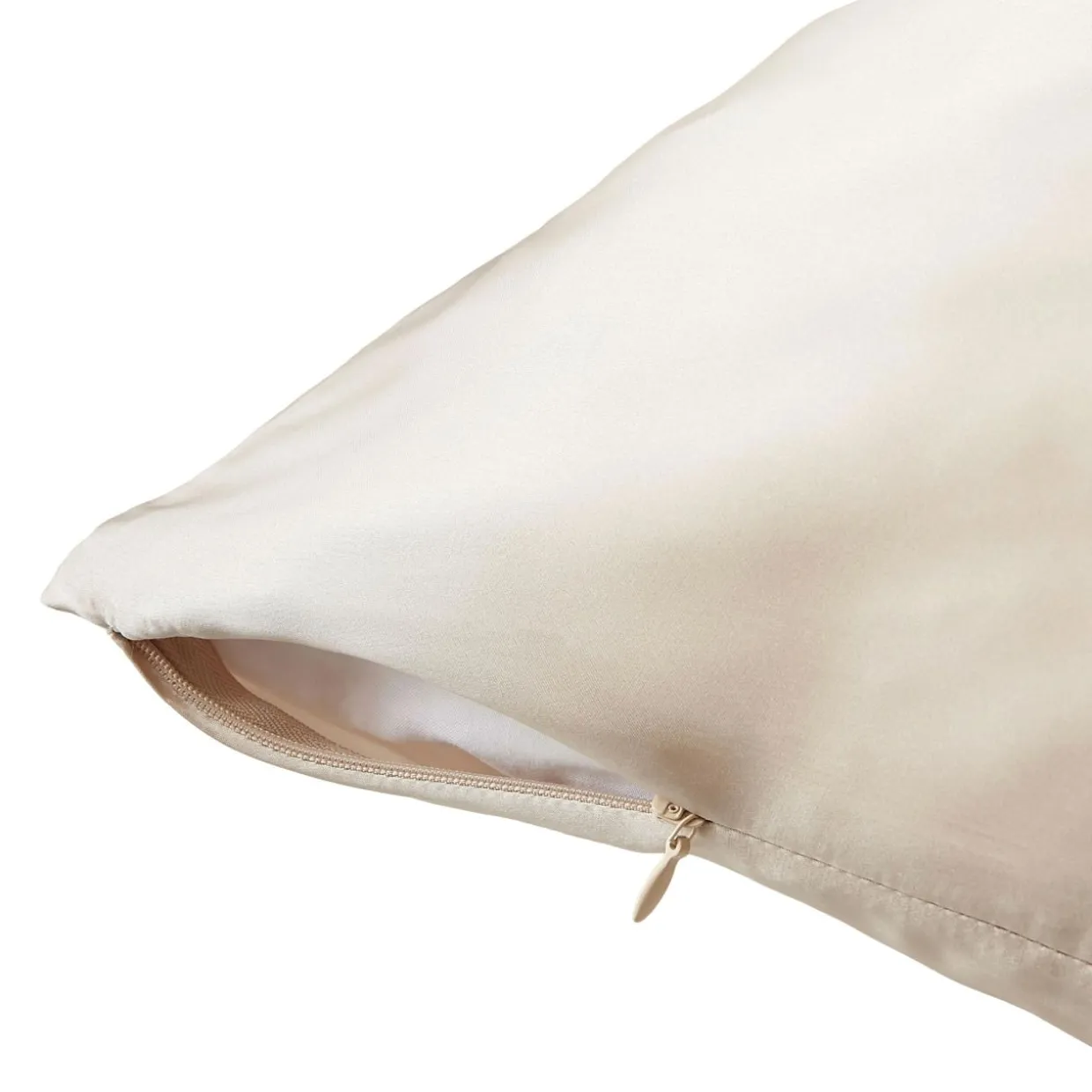 Taie d'oreiller carrée soie de mûrier (80 x 80 cm) Mizuki Beige pampa