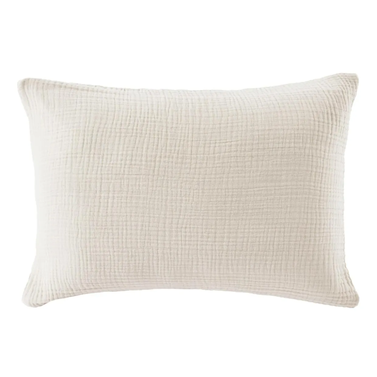 Taie d'oreiller quadruple gaze de coton (50 x 70 cm) Victoria x Gaïa Beige pampa