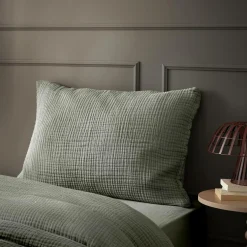 Taie d'oreiller quadruple gaze de coton (50 x 80 cm) Victoria x Gaïa Vert romarin