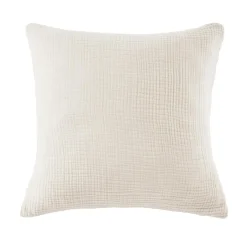 Taie d'oreiller quadruple gaze de coton (60 x 60 cm) Victoria x Gaïa Beige pampa
