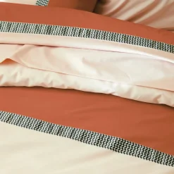 Taie d'oreiller rectangulaire percale de coton (50 x 70 cm) Macassar Cognac