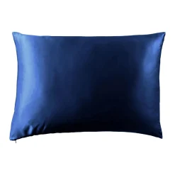 Taie d'oreiller rectangulaire soie de mûrier (50 x 80 cm) Mizuki Bleu marine