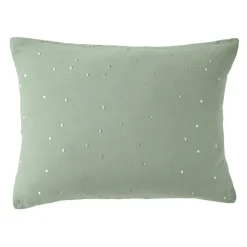 Taie d'oreiller rectangulaire gaze de coton (50 x 70 cm) Gaïa Chic Vert eucalyptus