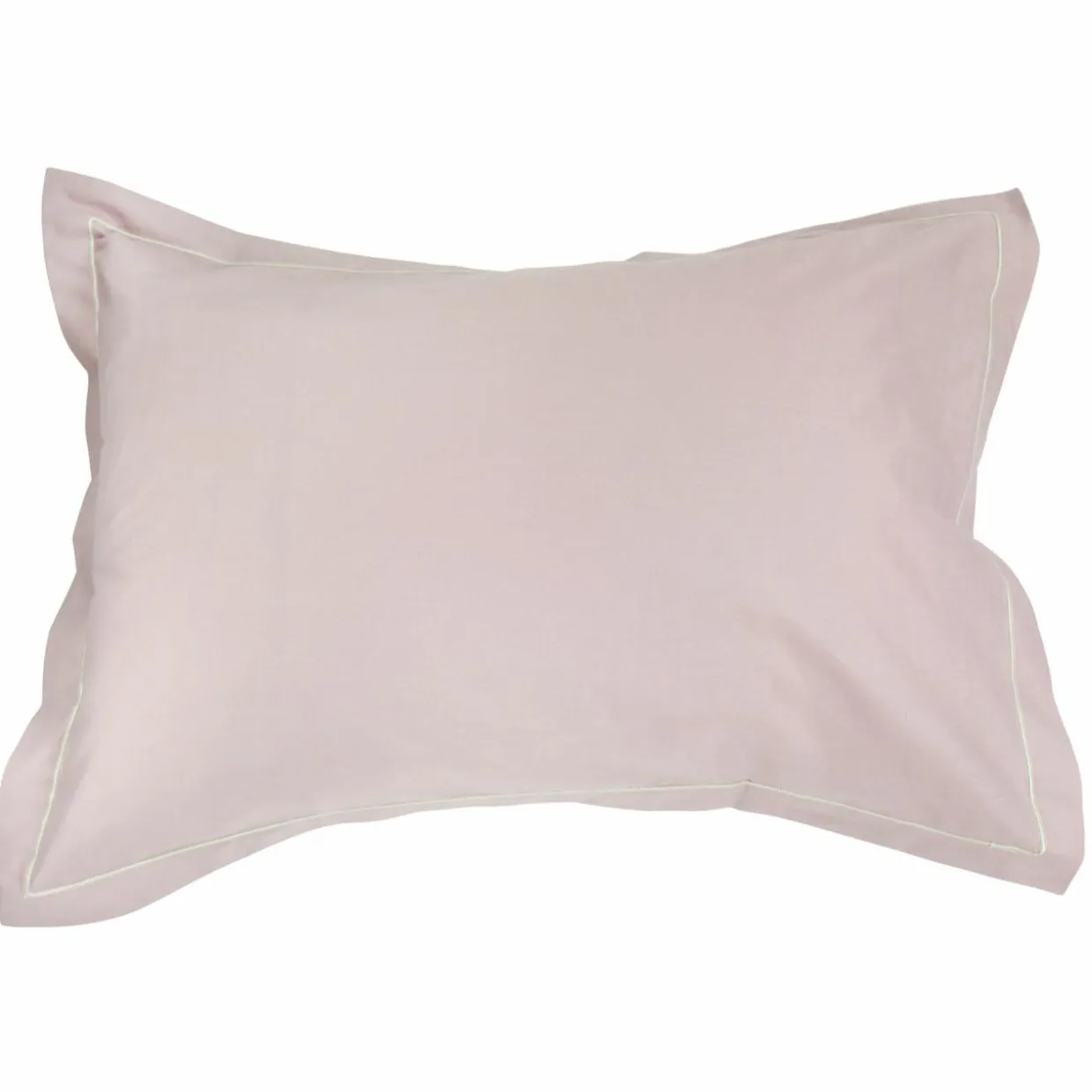 Taie d'oreiller rectangulaire coton Félicie Rose clair ruban
