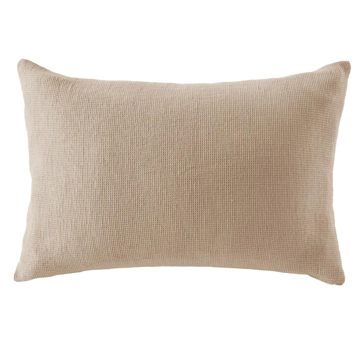 Taie d'oreiller rectangulaire coton nid d'abeille (50 x 80 cm) Eva Ficelle